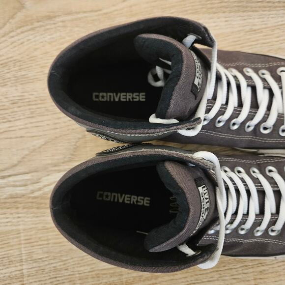 Converse All-Star Chuck Taylor High Top Sneaker Fabric Leather Gray Mens Size 9 - Picture 6 of 9